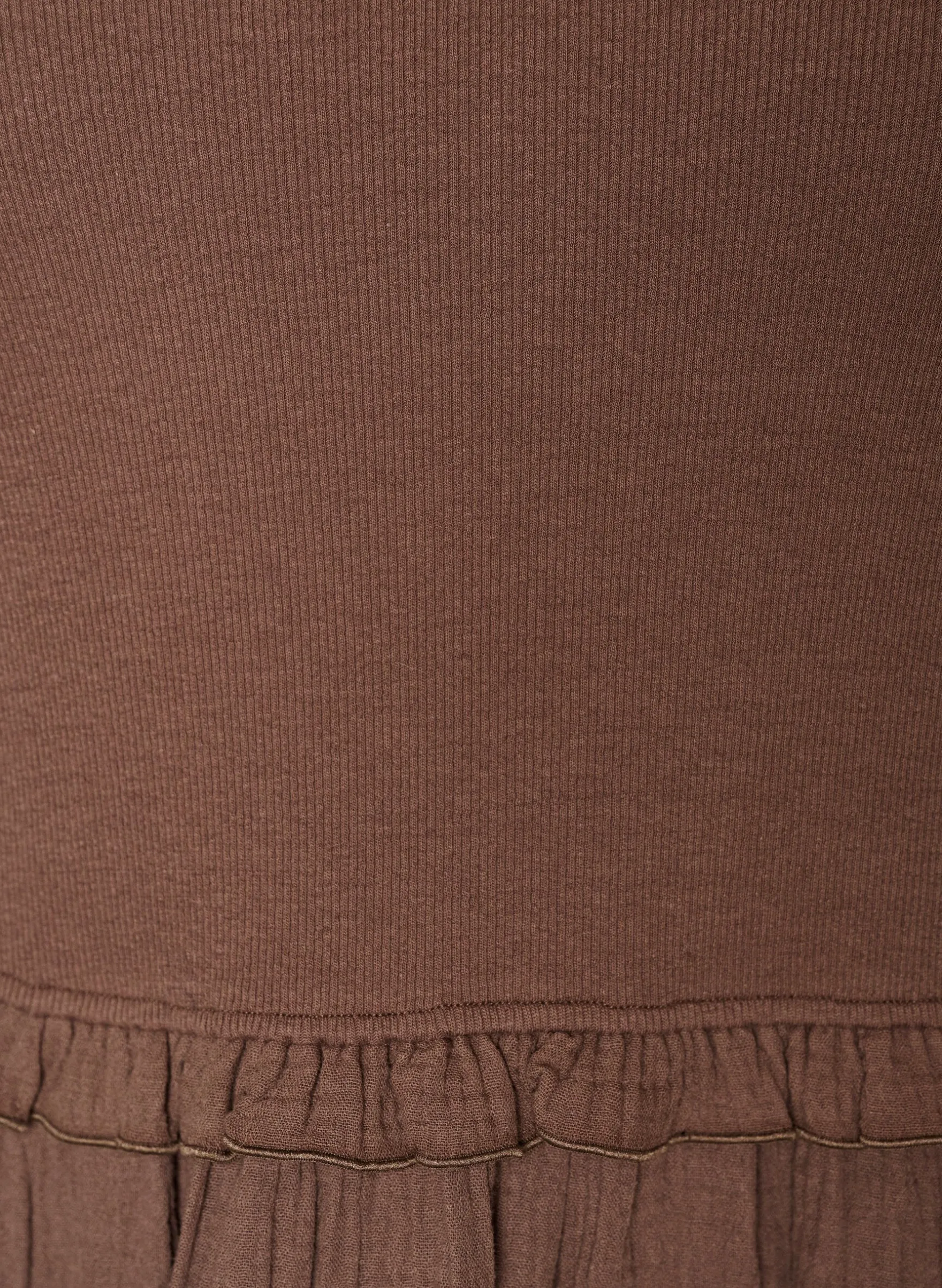 Ärmelloses Midikleid aus Baumwolle mit Ripp und Musselin