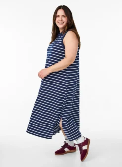 Ärmelloses Polokleid in Midi-Länge