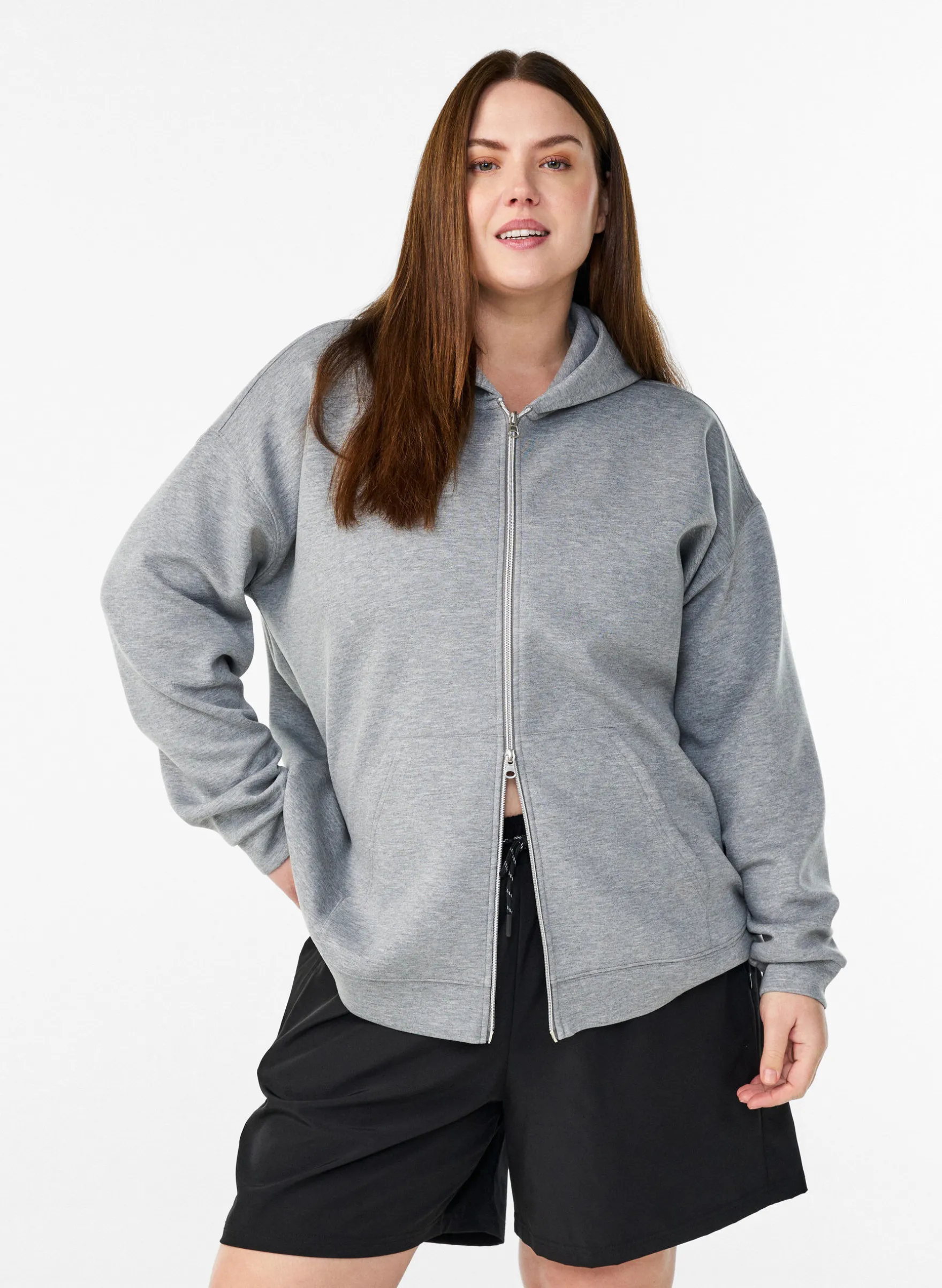 Scuba-Hoodie mit Reißverschluss und Taschen