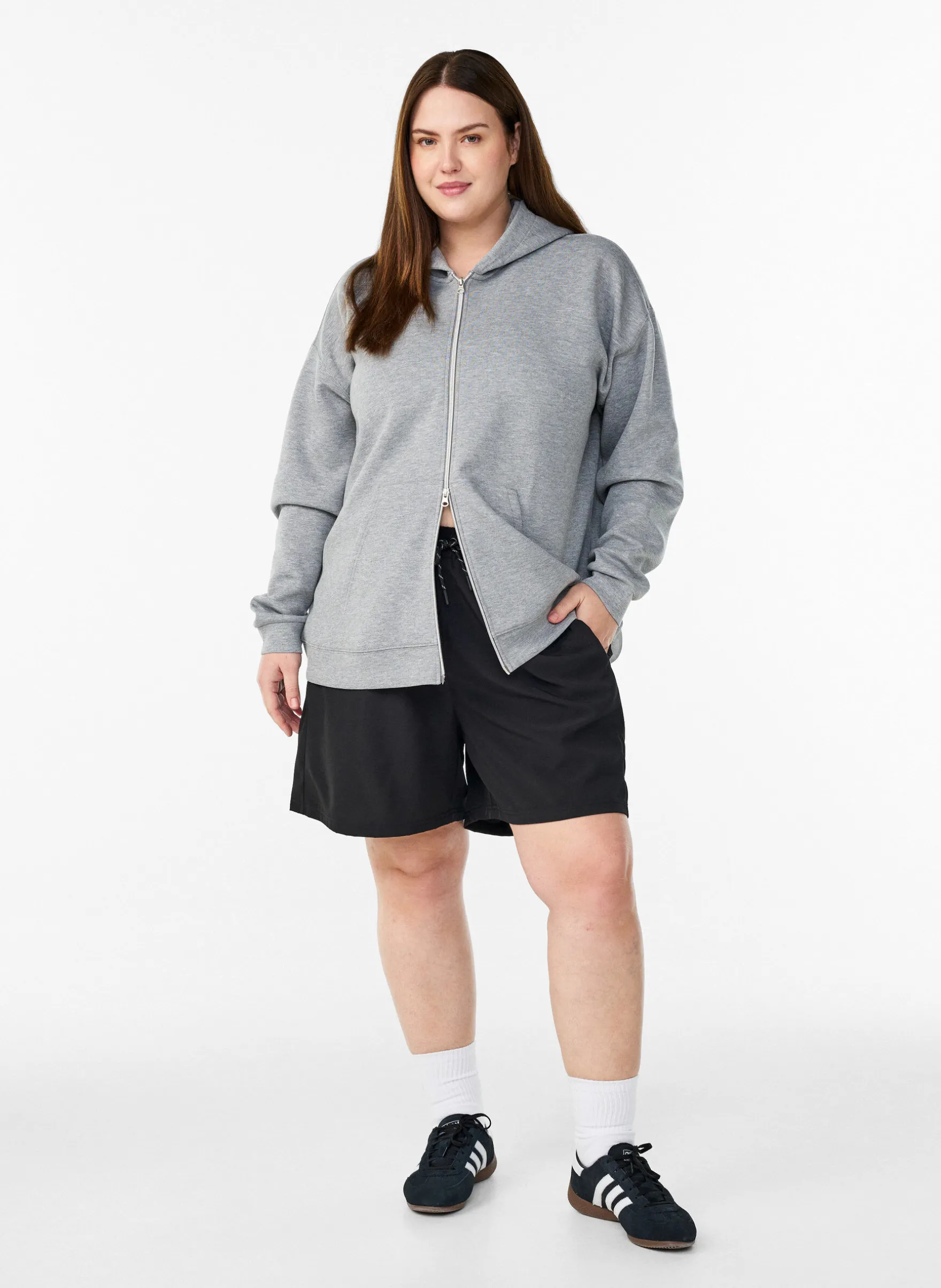 Scuba-Hoodie mit Reißverschluss und Taschen