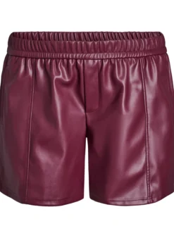 Shorts aus Kunstleder mit elastischem Bund