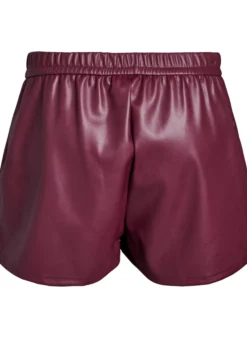 Shorts aus Kunstleder mit elastischem Bund