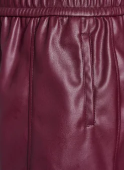 Shorts aus Kunstleder mit elastischem Bund
