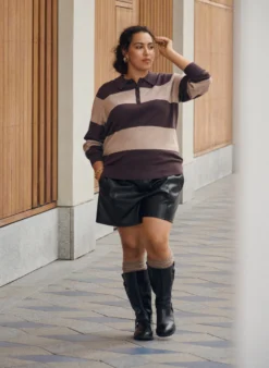 Shorts aus Kunstleder mit elastischem Bund