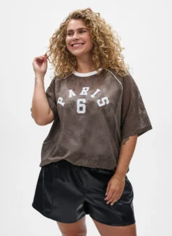 Shorts aus Kunstleder mit elastischem Bund