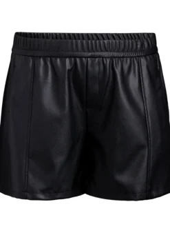 Shorts aus Kunstleder mit elastischem Bund