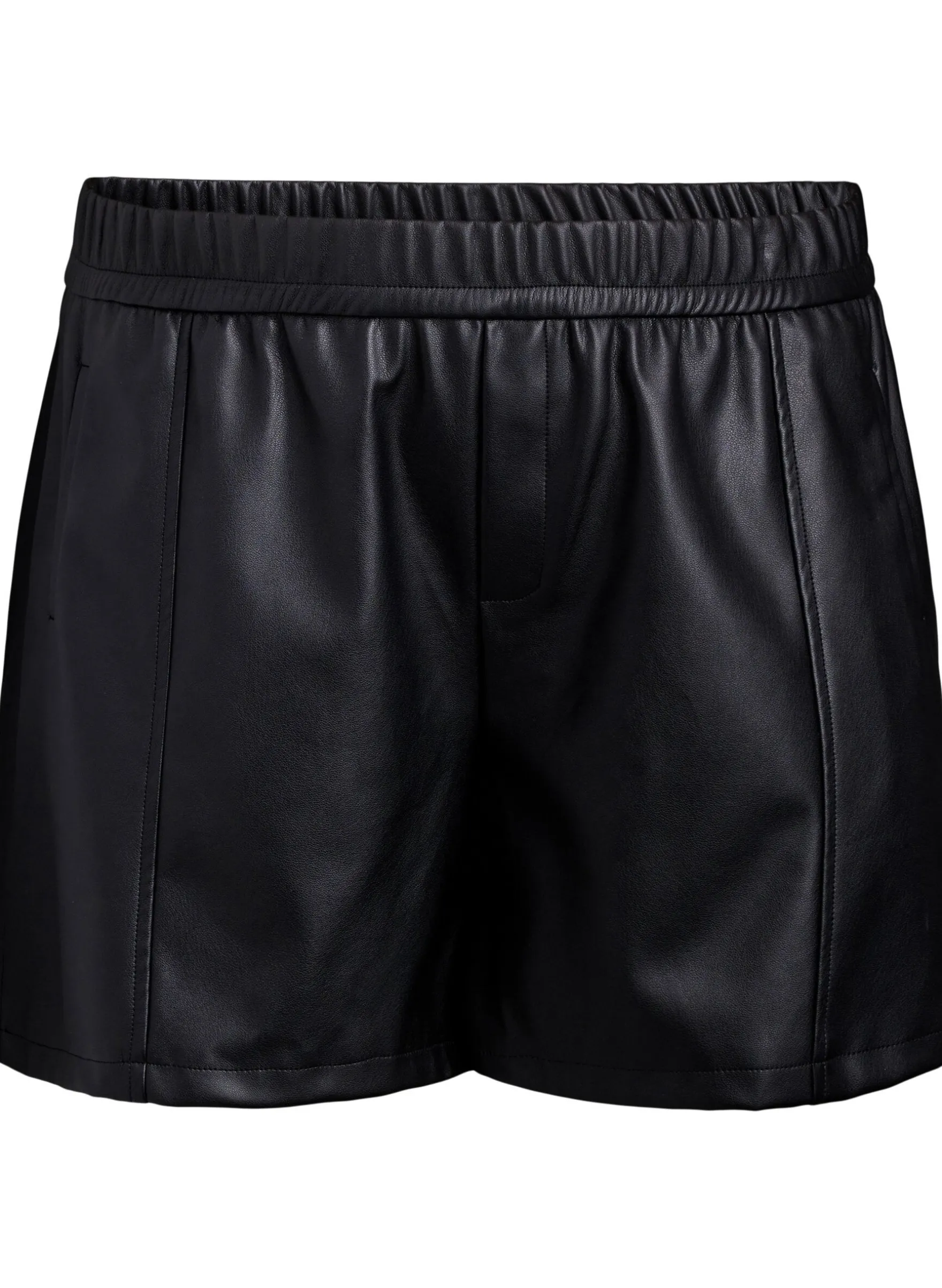Shorts aus Kunstleder mit elastischem Bund