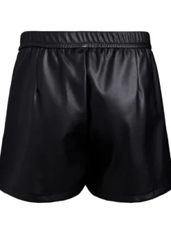 Shorts aus Kunstleder mit elastischem Bund