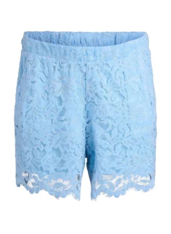 Shorts aus Spitze mit hoher Taille und Taschen