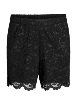 Shorts aus Spitze mit hoher Taille und Taschen
