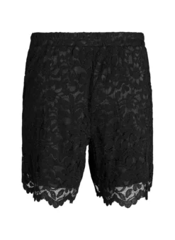Shorts aus Spitze mit hoher Taille und Taschen