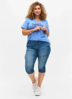 Slim Fit Caprijeans mit Taschen