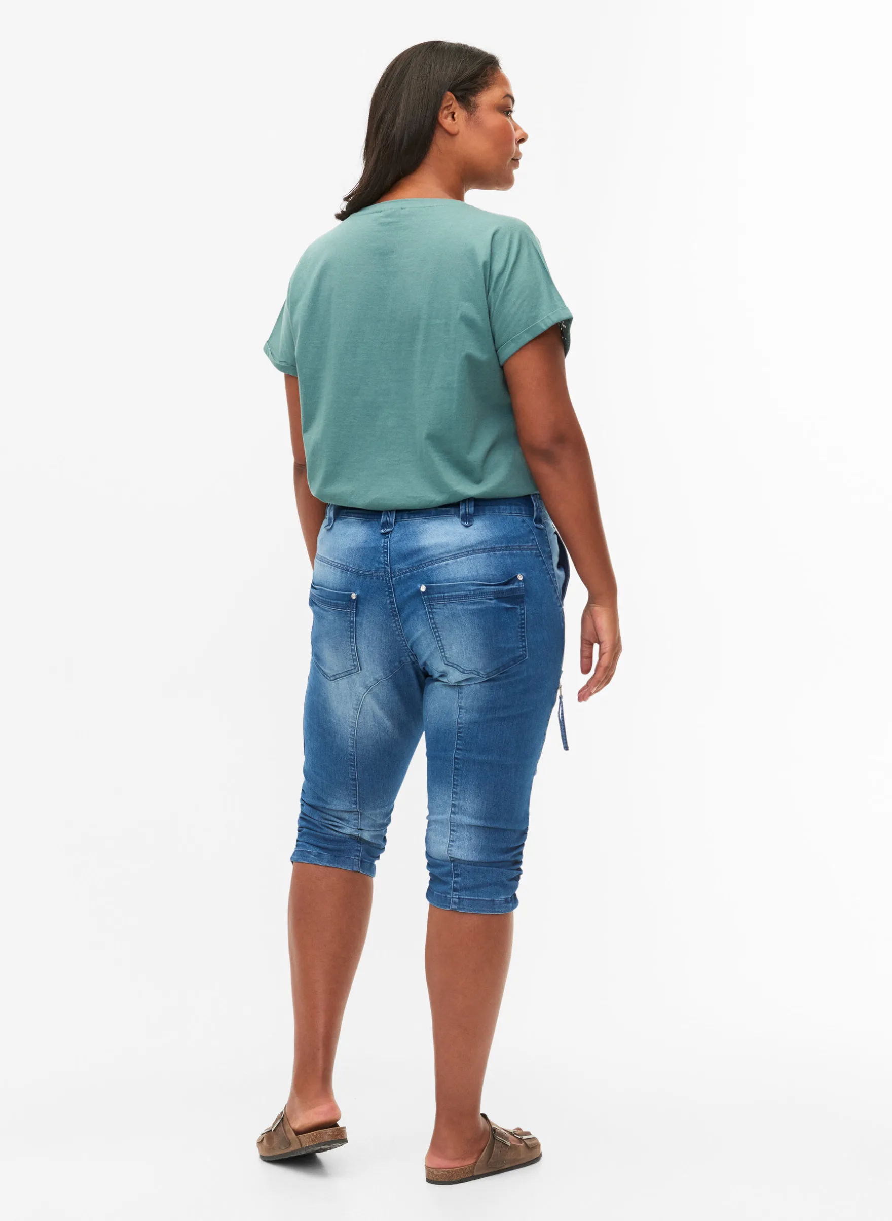 Slim Fit Caprijeans mit Taschen