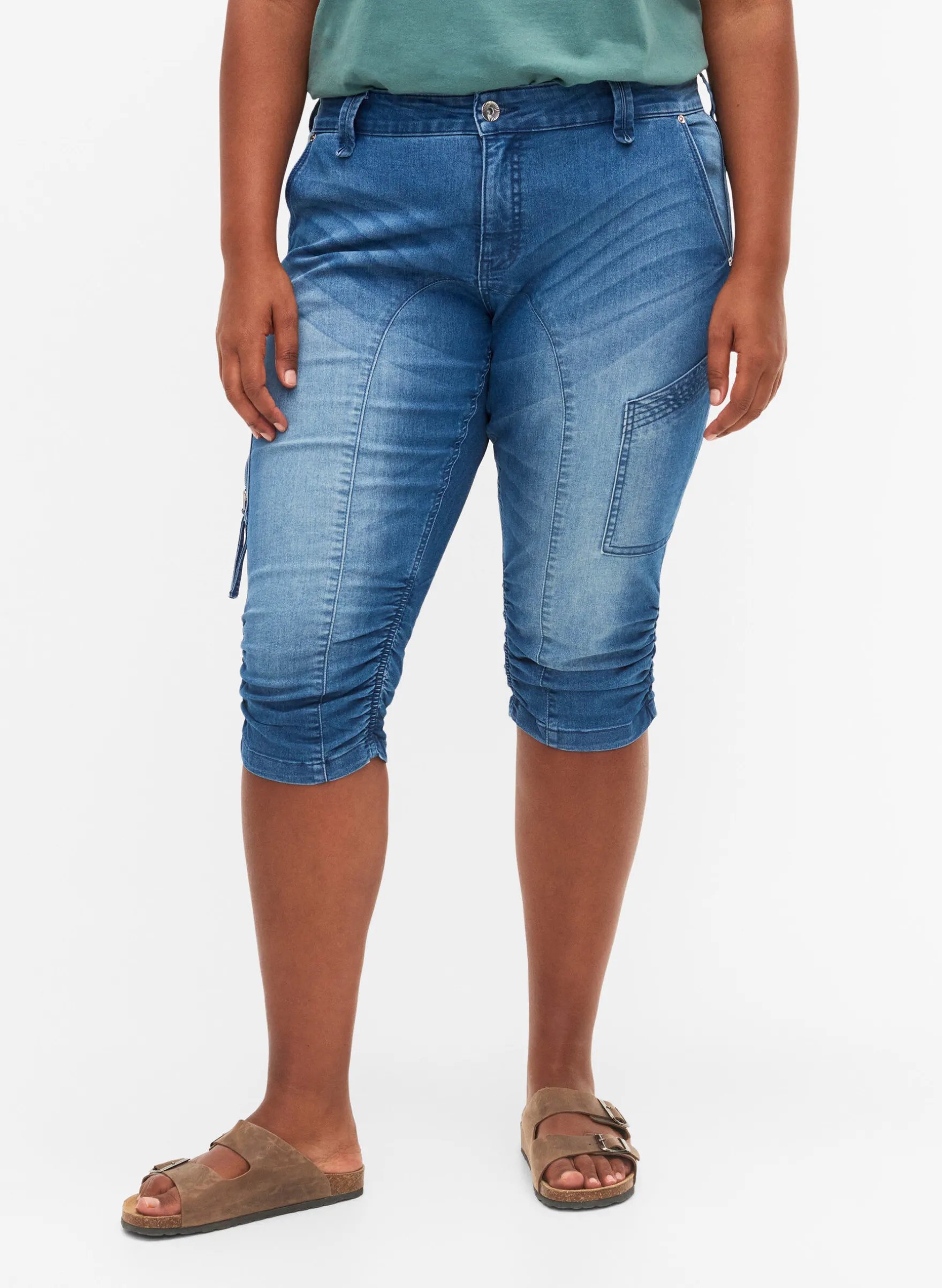 Slim Fit Caprijeans mit Taschen