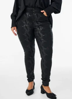 Slim-fit-Hose mit Schlangenmuster