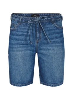 Slim fit Jeansshorts mit Bindegürtel
