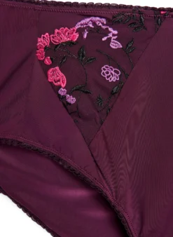 Slip aus Mikrofaser mit Blumenstickerei