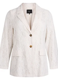Spitzenblazer mit Knopfverschluss