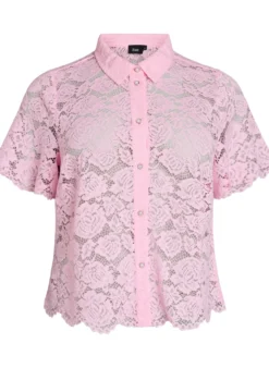 Spitzen blusenshirt mit perlenknöpfen