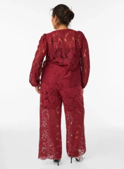 Spitzenhose mit hoher Taille und Taschen
