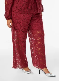Spitzenhose mit hoher Taille und Taschen
