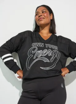 Sportliches Top aus Mesh mit Textprint