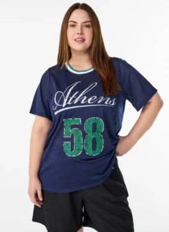 Sportliches T-Shirt aus Mesh mit Frontprint