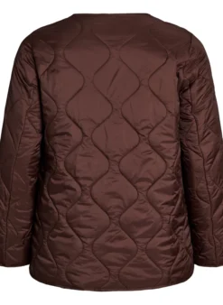 Steppjacke mit Druckknöpfen und Rundhalsausschnitt