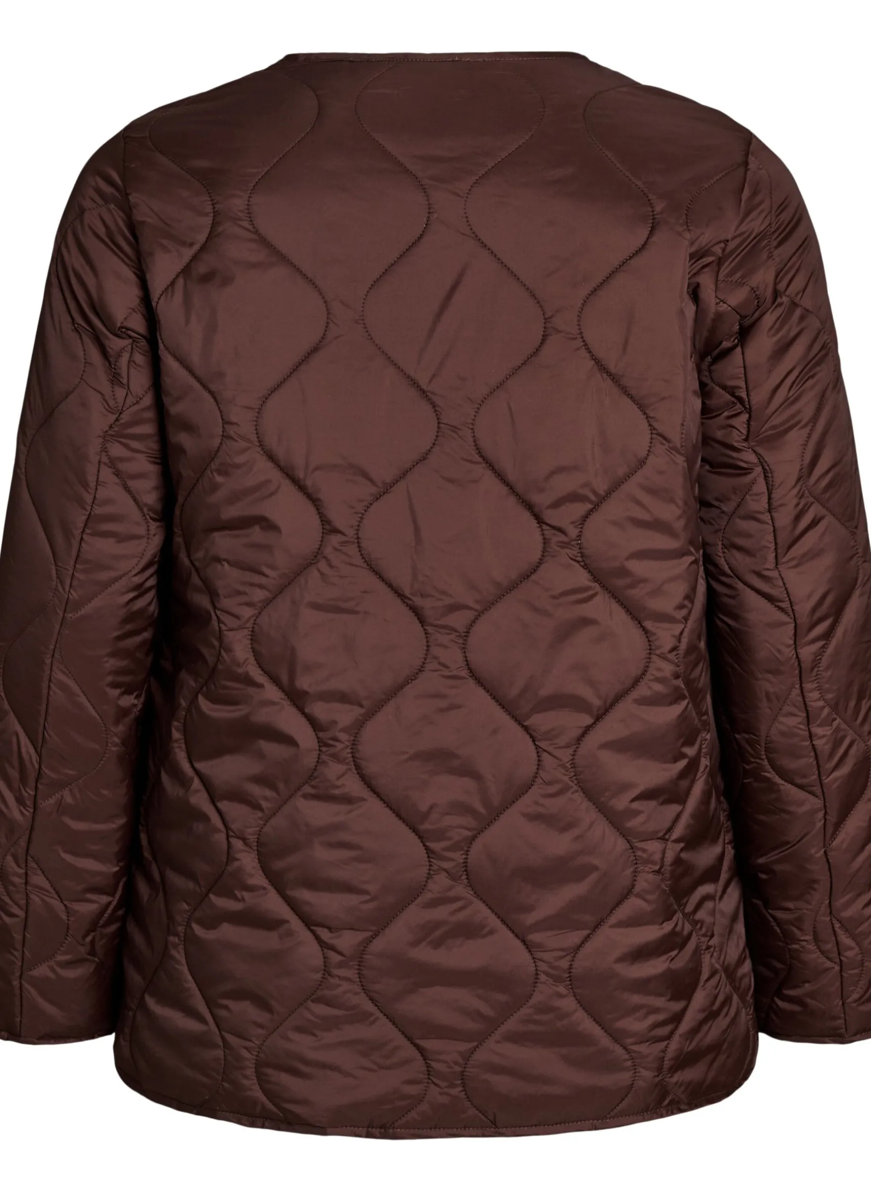 Steppjacke mit Druckknöpfen und Rundhalsausschnitt
