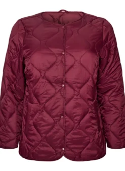 Steppjacke mit Druckknöpfen und Rundhalsausschnitt