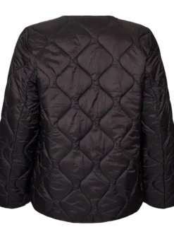 Steppjacke mit Druckknöpfen und Rundhalsausschnitt