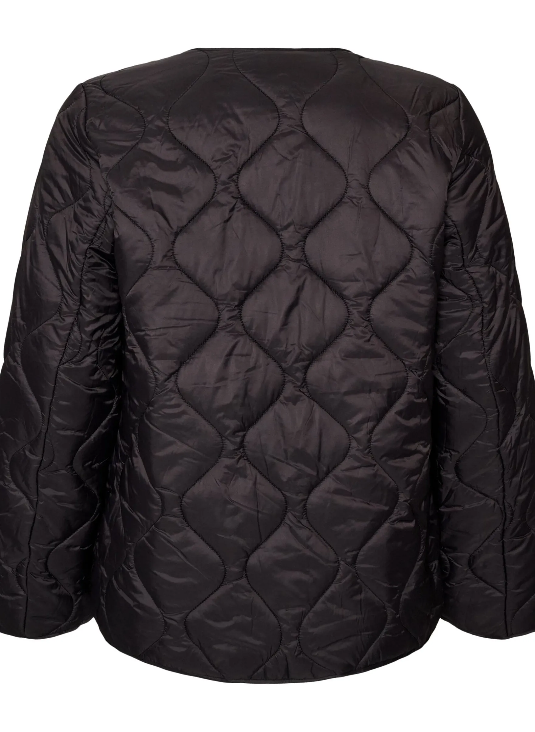 Steppjacke mit Druckknöpfen und Rundhalsausschnitt
