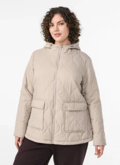 Steppjacke mit Kapuze und Taschen