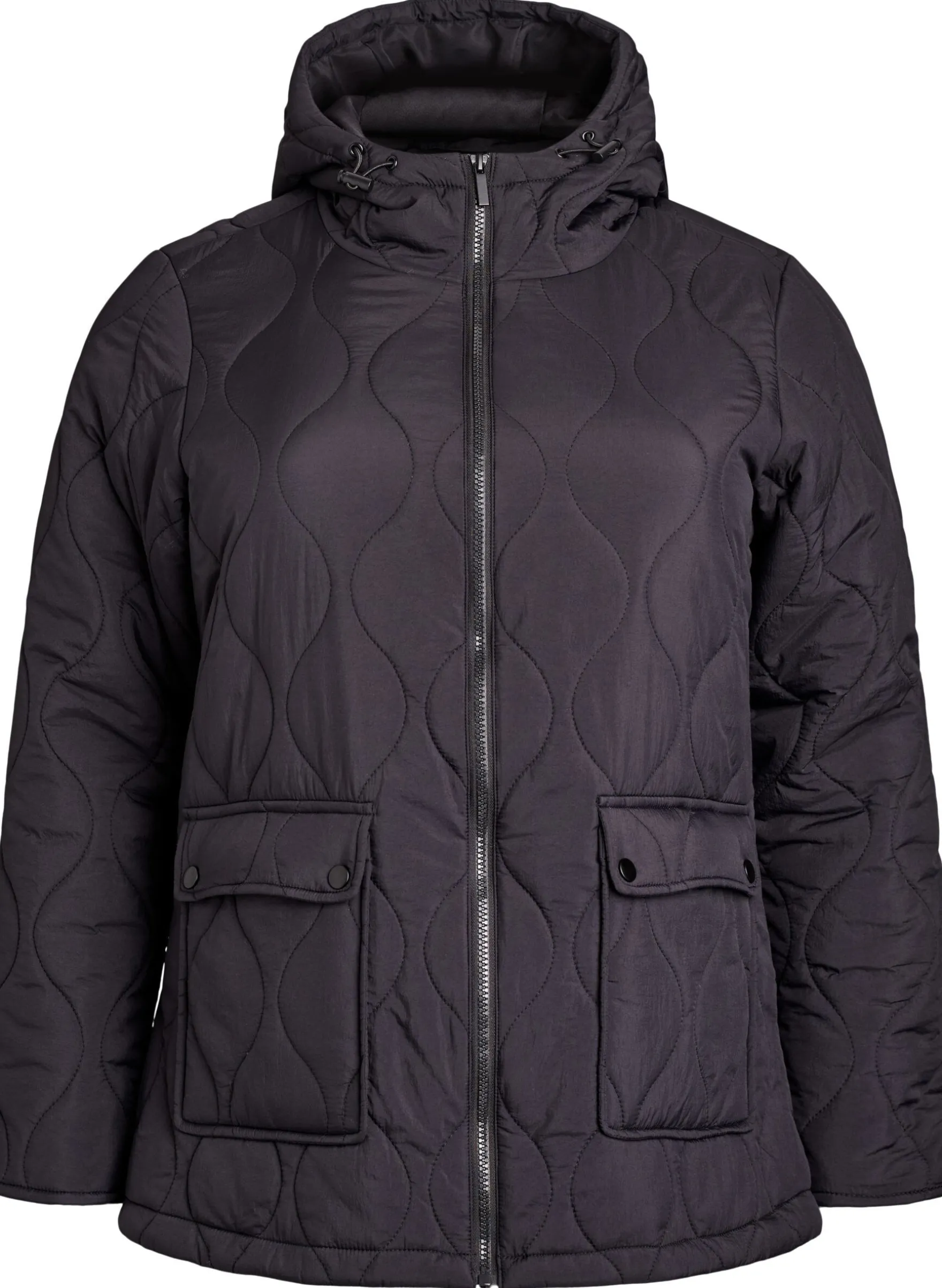 Steppjacke mit Kapuze und Taschen