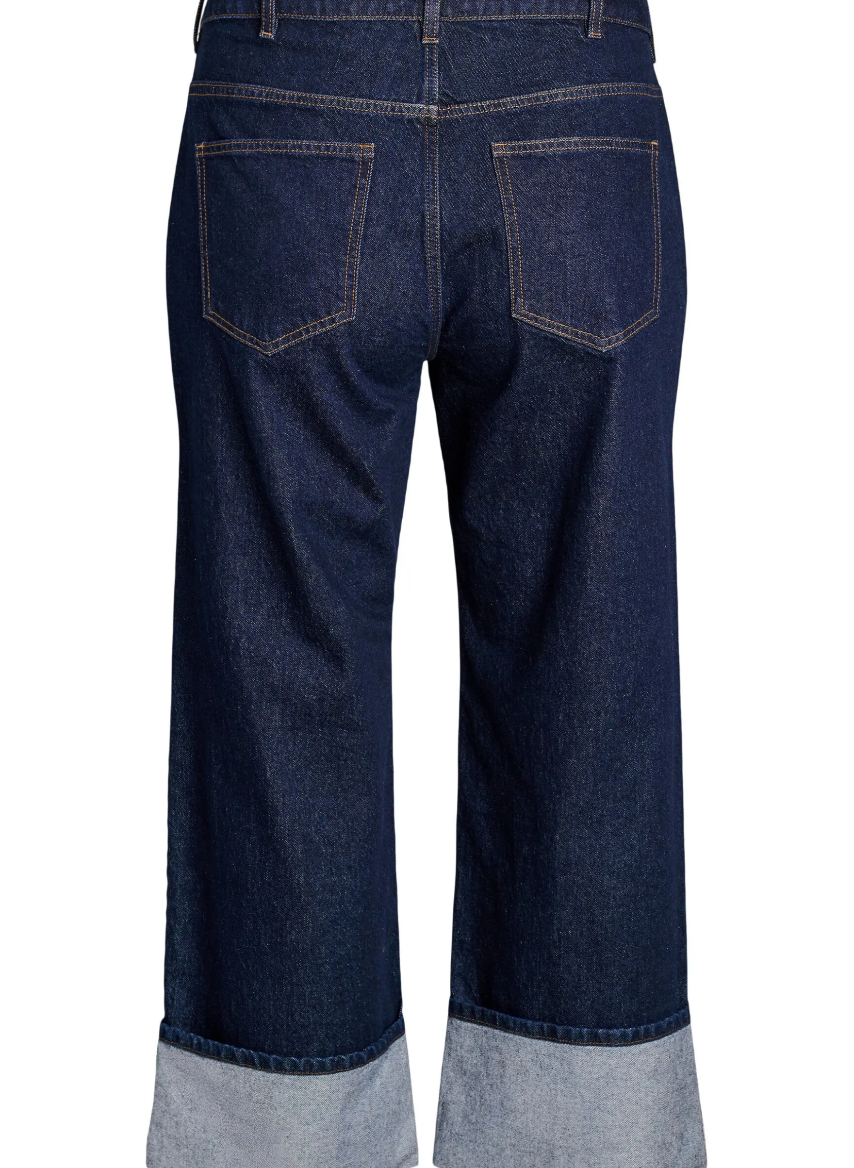Straight-Fit-Jeans mit weitem Bein und Umschlag