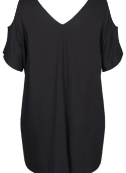 Strandkleid aus Viskose mit Schulterdetail