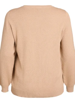 Strickbluse aus Baumwolle mit Strukturmuster