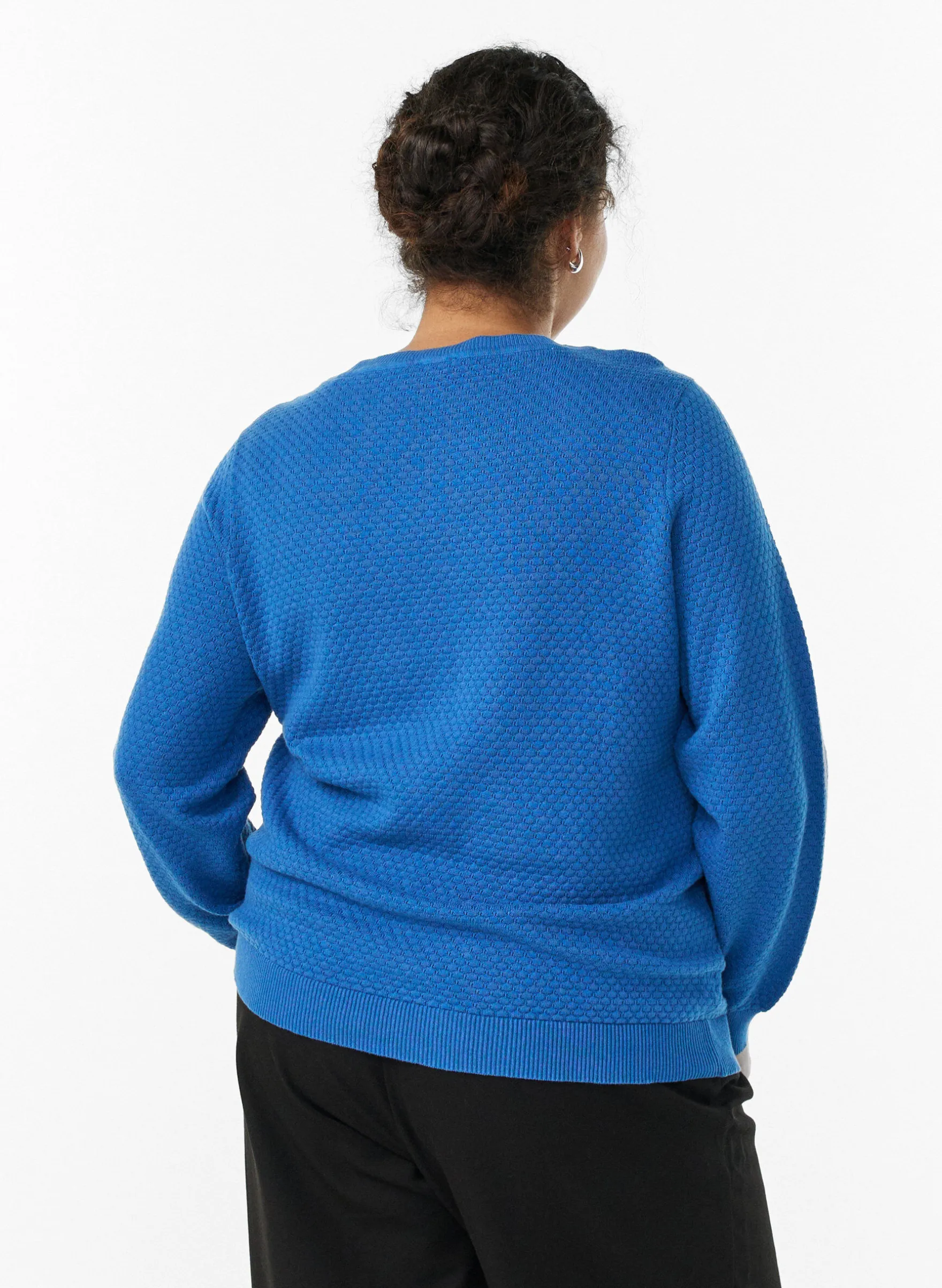 Strickbluse aus Baumwolle mit Strukturmuster