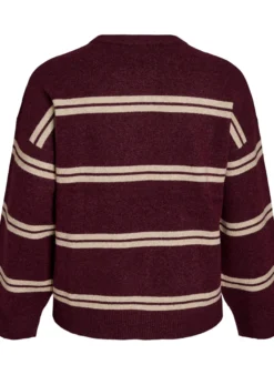 Strickbluse mit doppelten Kontraststreifen