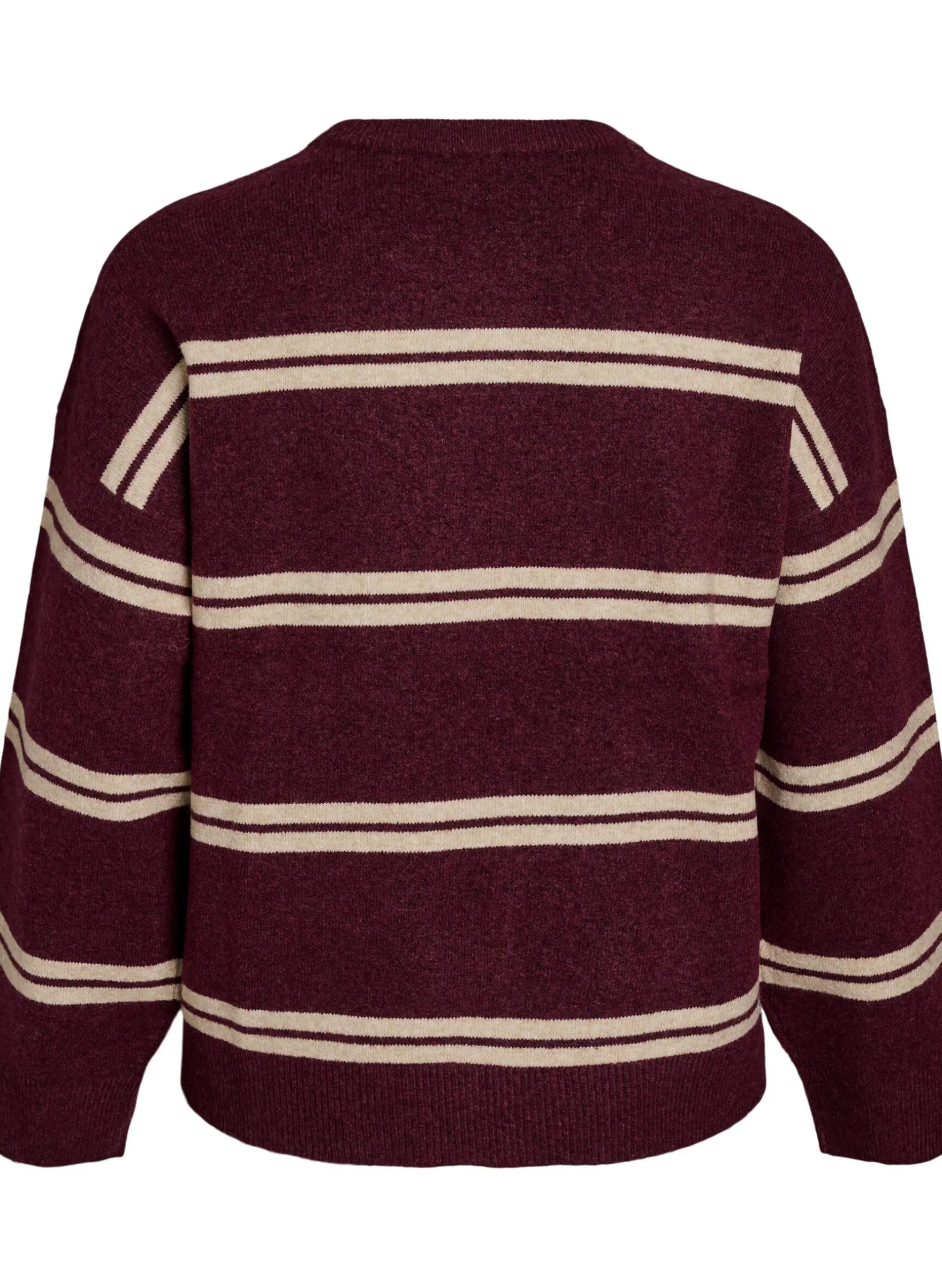 Strickbluse mit doppelten Kontraststreifen