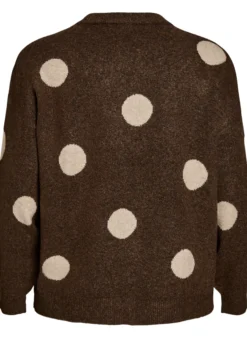 Strickbluse mit gepunktetem Muster