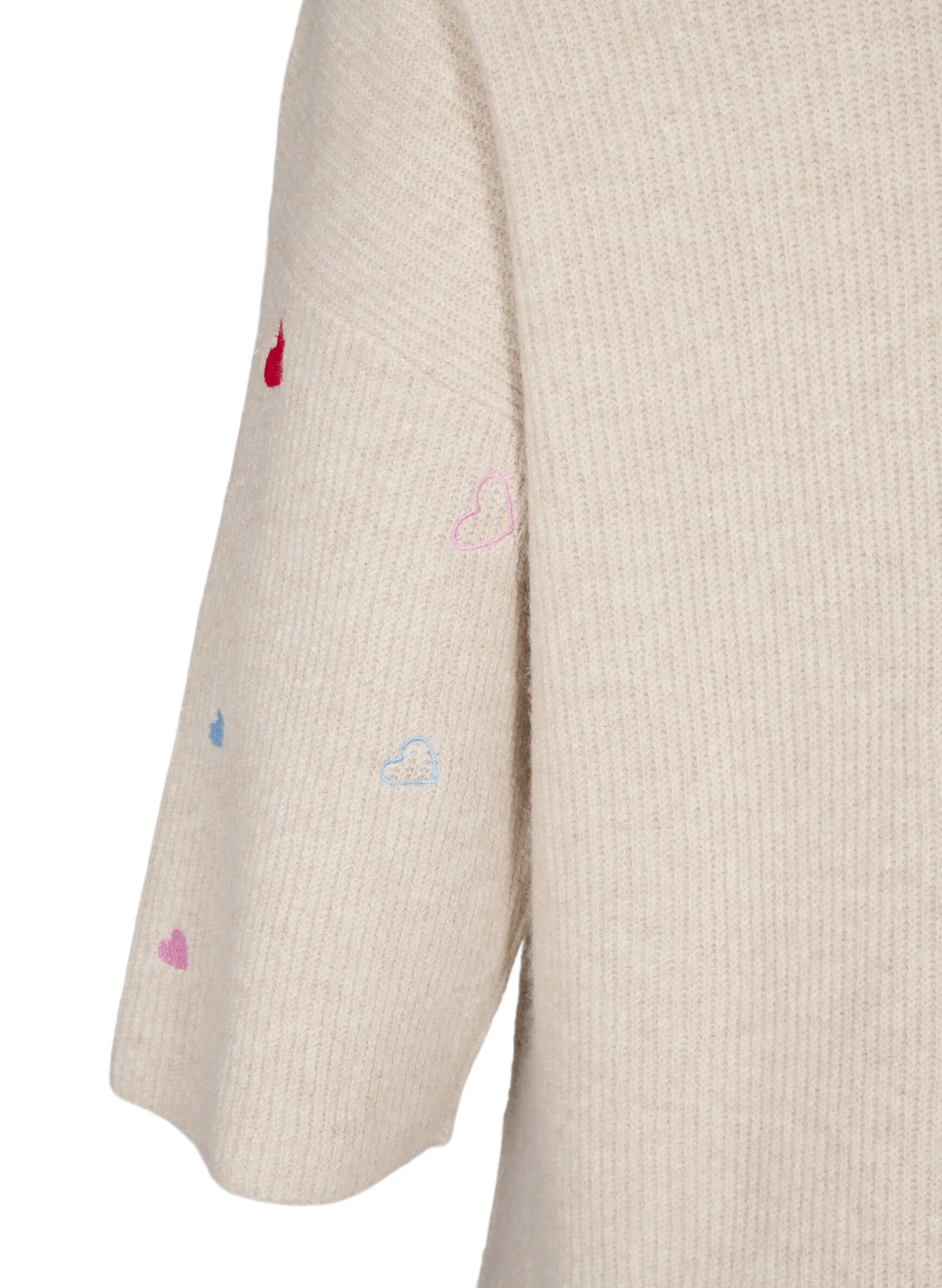 Strickbluse mit Herzen und 3/4-Ärmeln