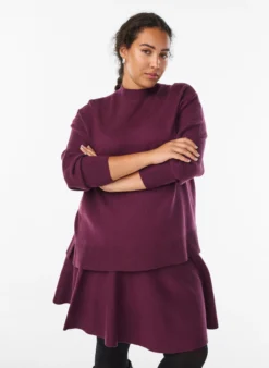 Strickbluse mit hohem Kragen