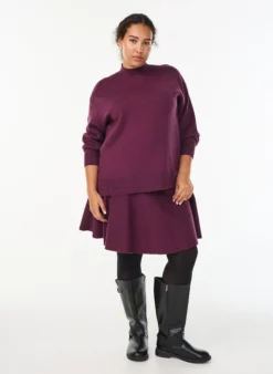 Strickbluse mit hohem Kragen
