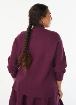 Strickbluse mit hohem Kragen