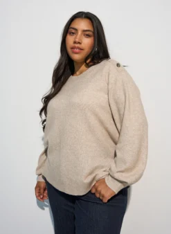 Strickbluse mit Knopfleiste