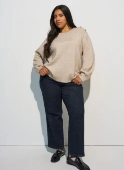 Strickbluse mit Knopfleiste
