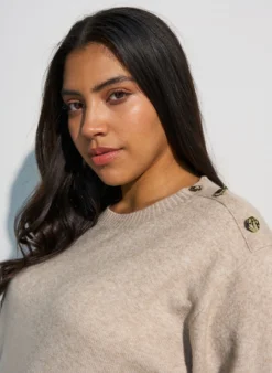 Strickbluse mit Knopfleiste