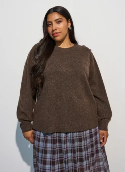 Strickbluse mit Knopfleiste