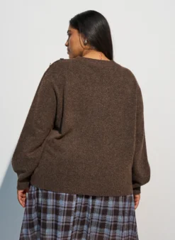 Strickbluse mit Knopfleiste